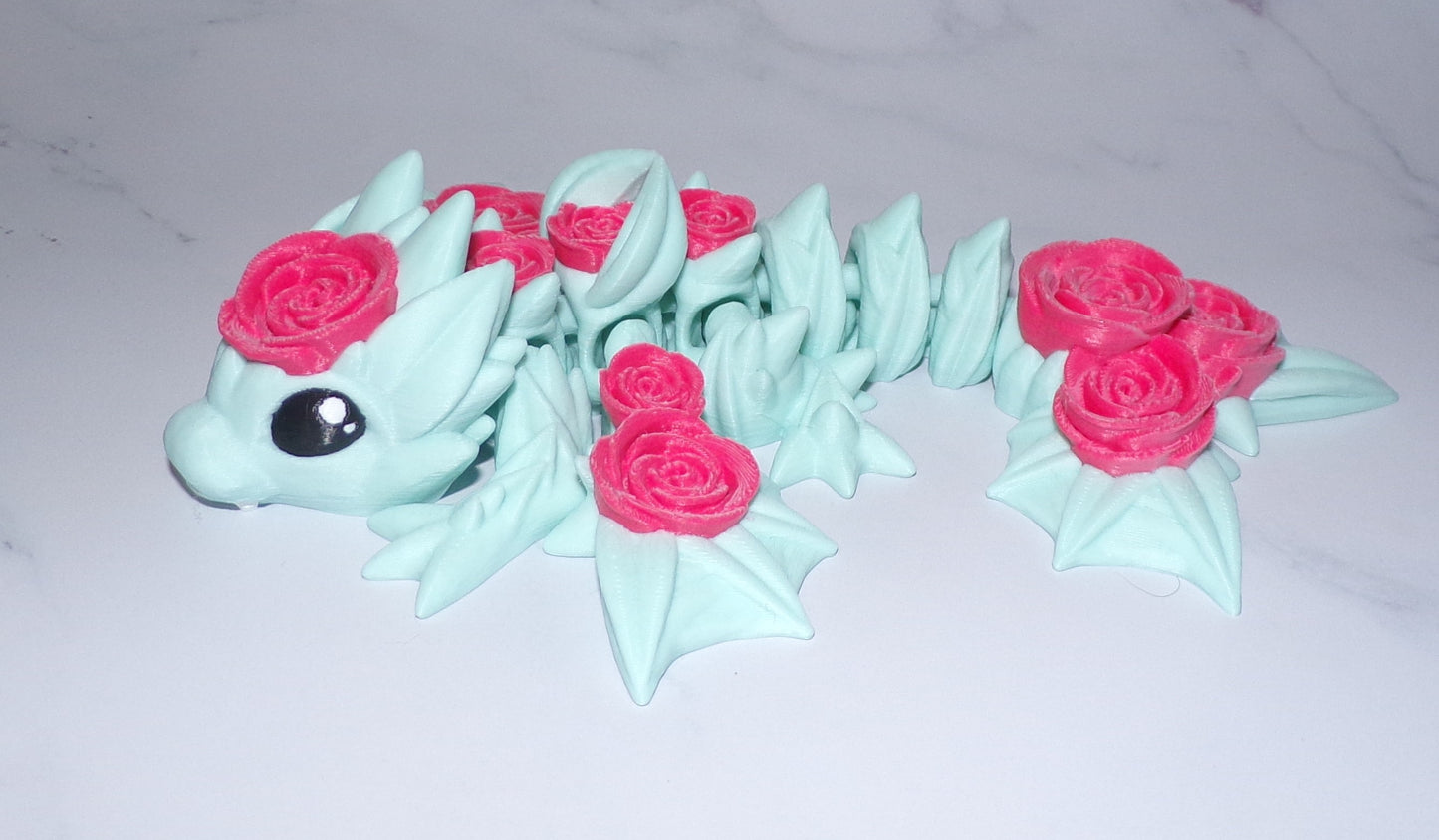Tiny Rose Dragon or Rose Wyvern 3D Printed Articulated Figurine - Wonderland 3D Printing