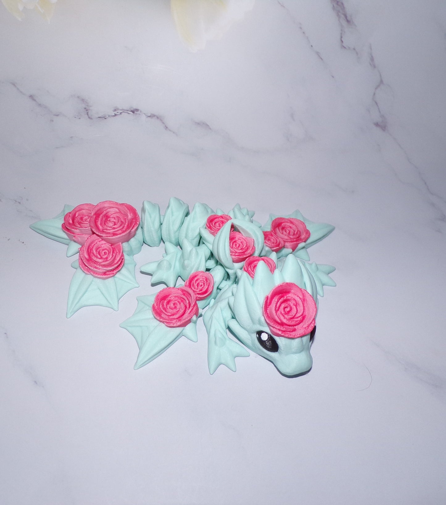 Tiny Rose Dragon or Rose Wyvern 3D Printed Articulated Figurine - Wonderland 3D Printing