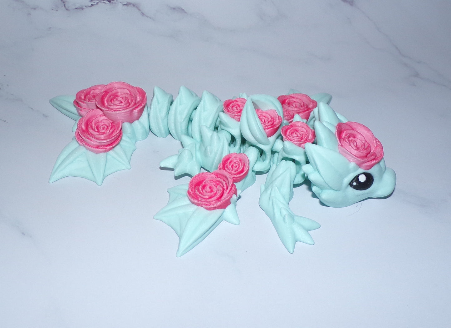 Tiny Rose Dragon or Rose Wyvern 3D Printed Articulated Figurine - Wonderland 3D Printing