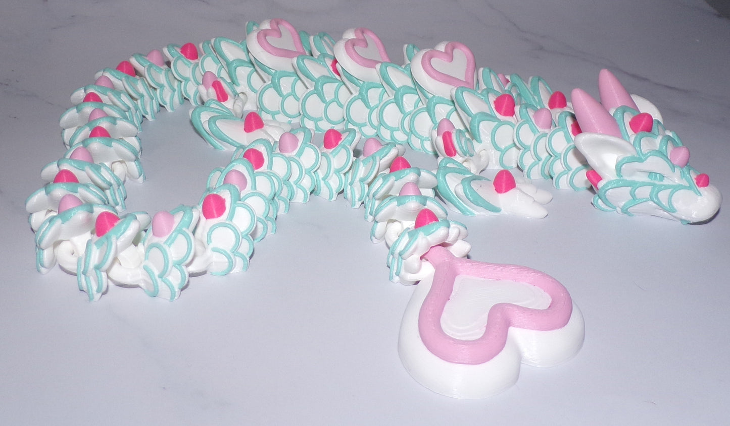Heart Cookie Dragon 3D Printed Articulated - Wonderland 3D Printing