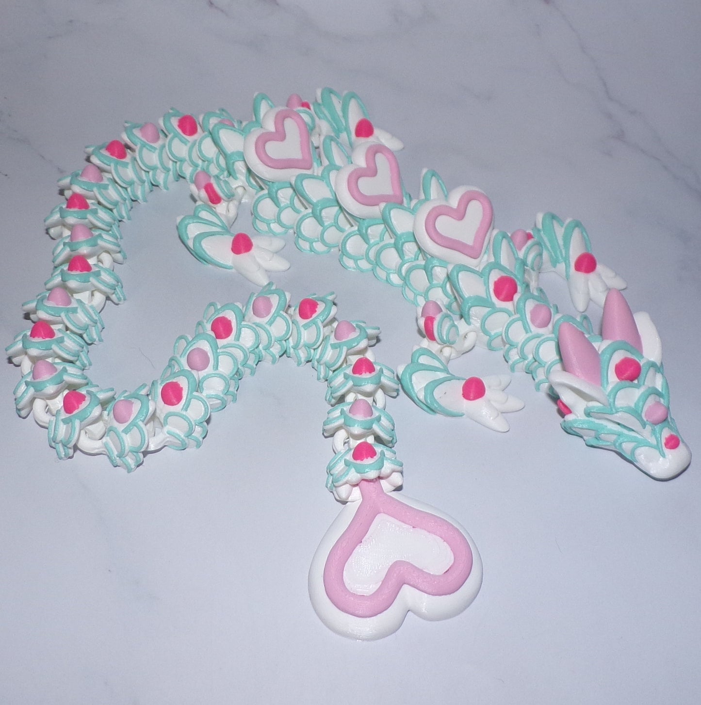 Heart Cookie Dragon 3D Printed Articulated - Wonderland 3D Printing