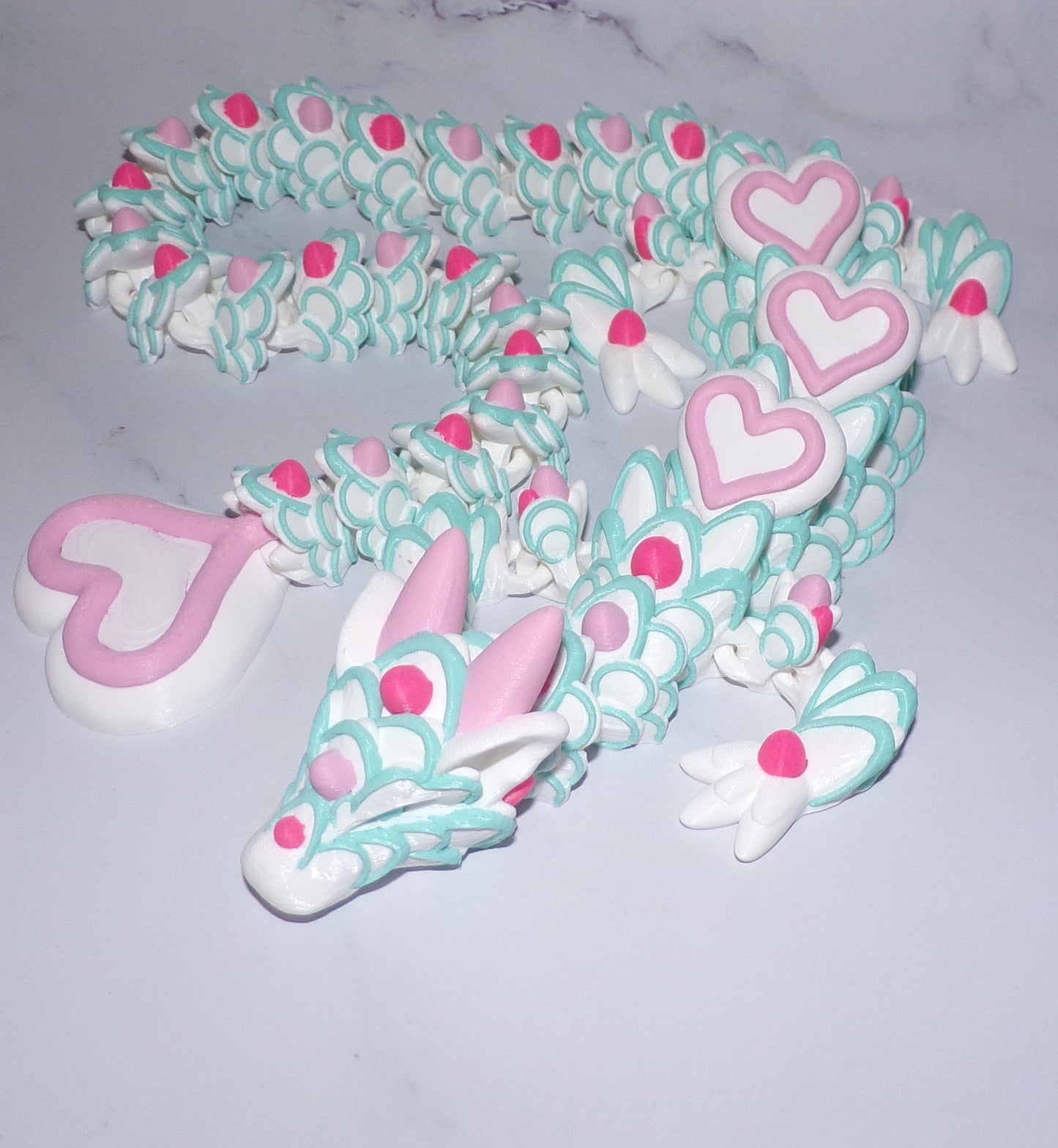 Heart Cookie Dragon 3D Printed Articulated - Wonderland 3D Printing
