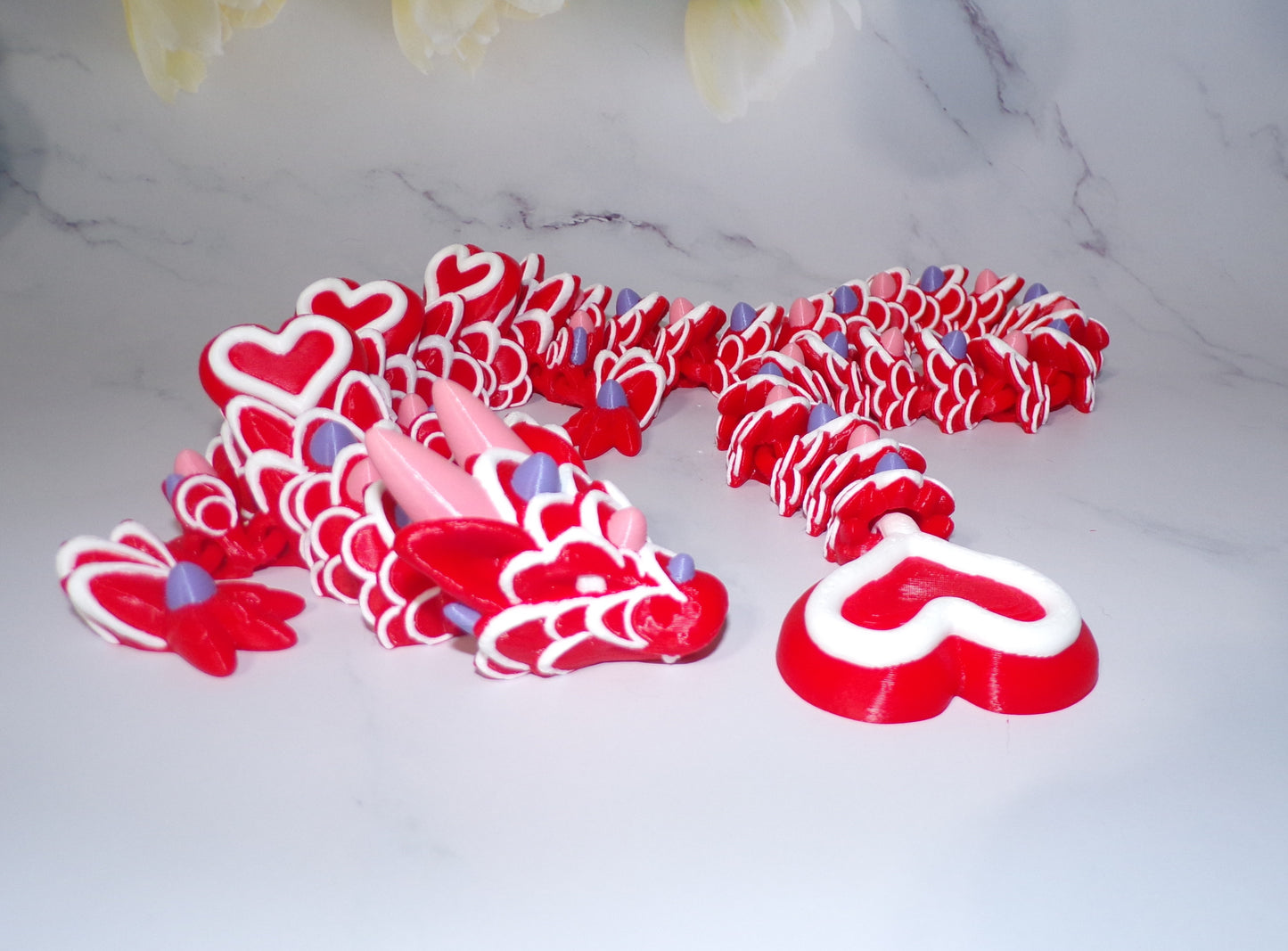 Heart Cookie Dragon 3D Printed Articulated - Wonderland 3D Printing