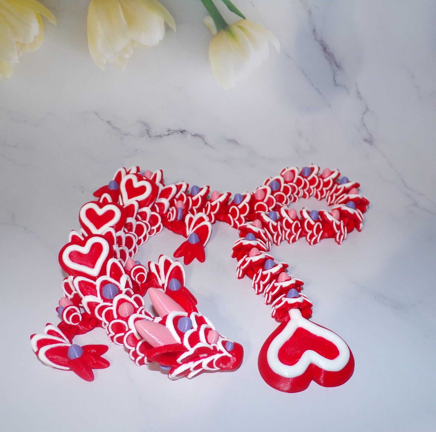 Heart Cookie Dragon 3D Printed Articulated - Wonderland 3D Printing
