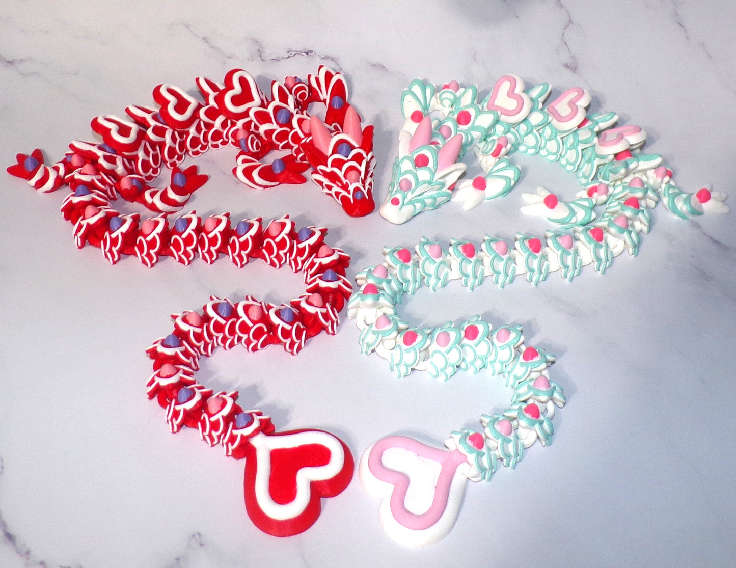 Heart Cookie Dragon 3D Printed Articulated - Wonderland 3D Printing