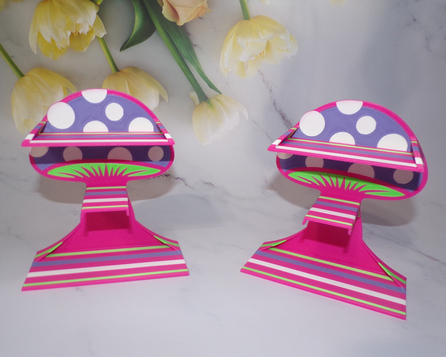 3-Tier Mushroom Shelf to hold minis, 3D Printed Free Standing Shelf - Wonderland 3D Printing