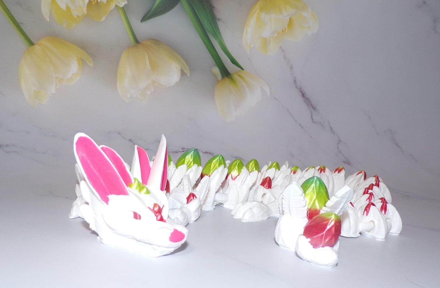Easter Dragon or Baby Dragon 3D Printed Articulated Fidget Figurine Toy - Wonderland 3D Printing