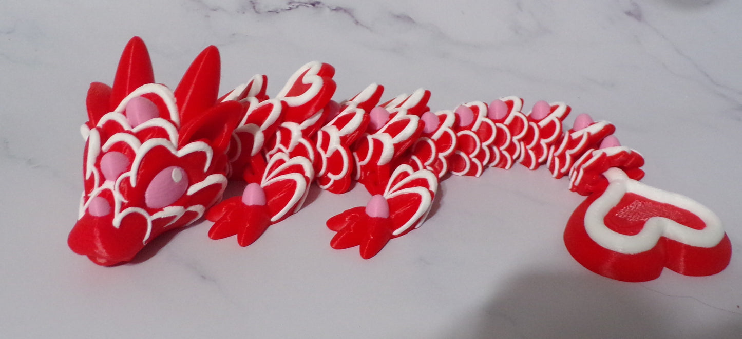 Heart Cookie Dragon 3D Printed Articulated - Wonderland 3D Printing