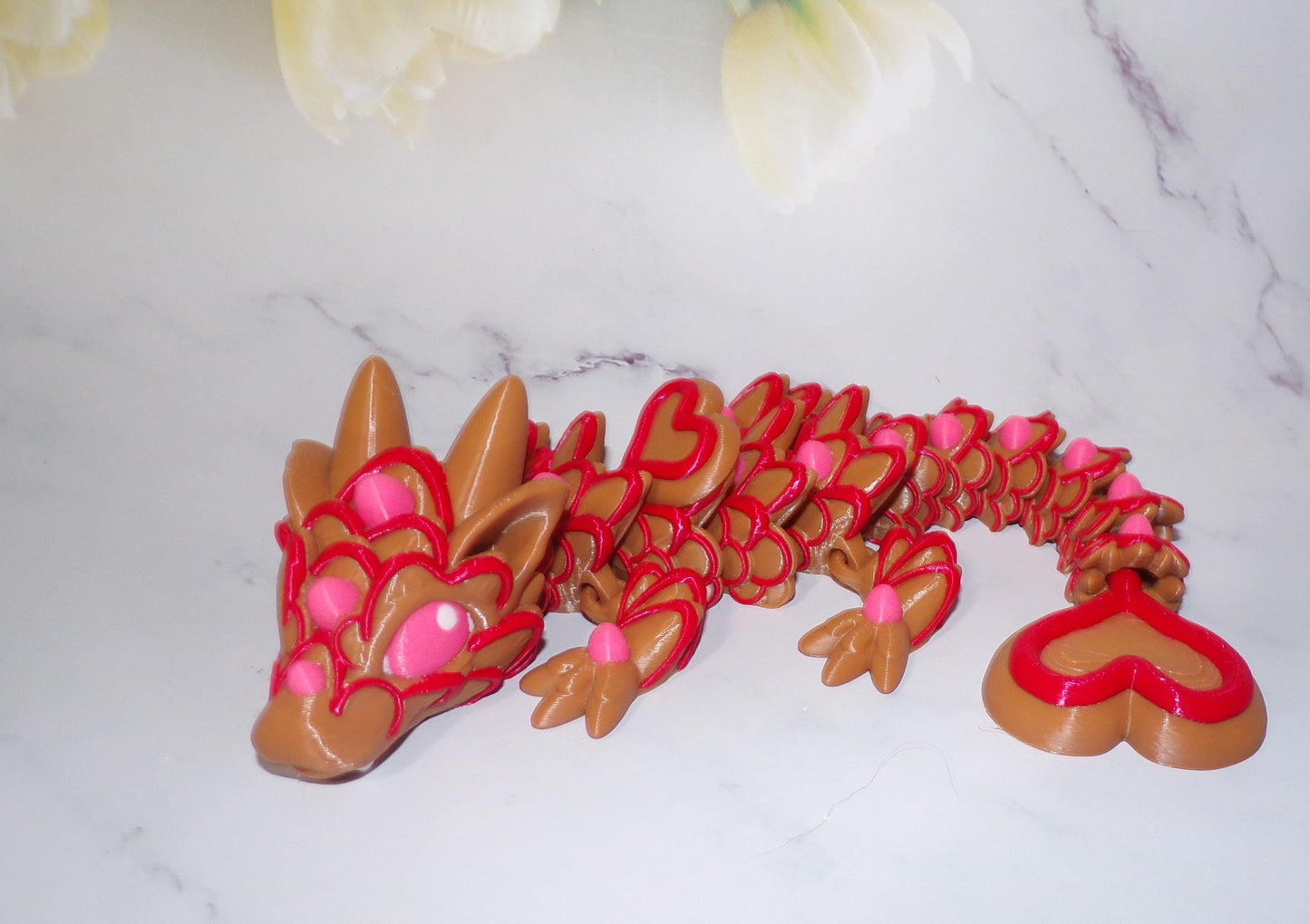 Heart Cookie Dragon 3D Printed Articulated - Wonderland 3D Printing