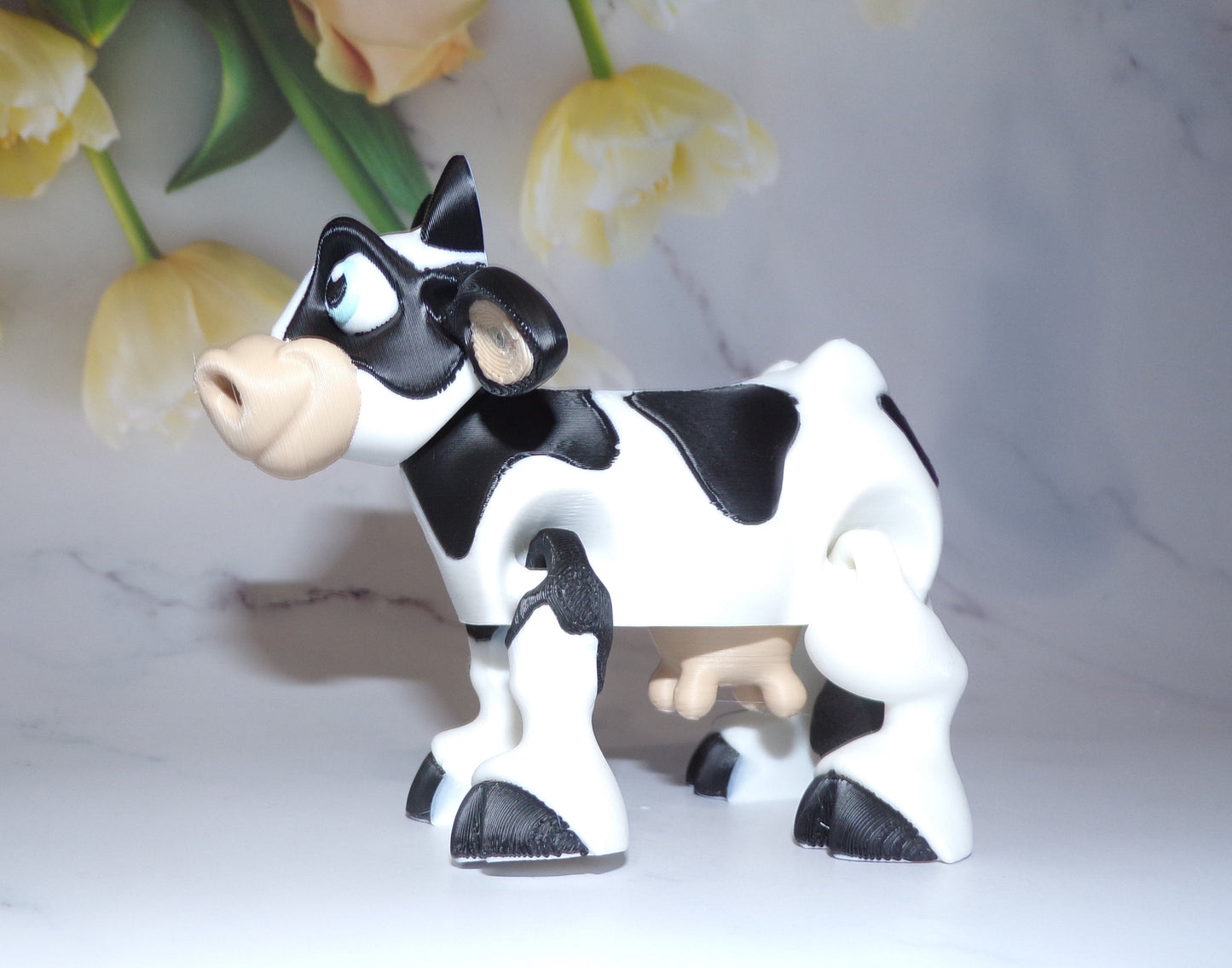 Holstein Cow, Articulated 3D Printed Cow