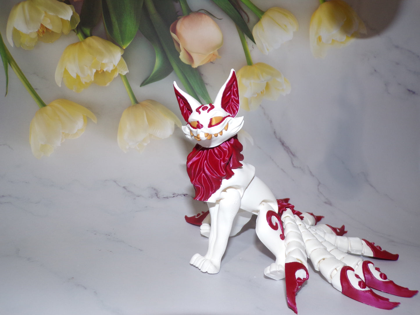 Kitsune 3d Printed Articulated Figurine - Wonderland 3D Printing
