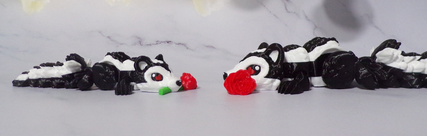 Romantic Skunk 3D Printed Flexi Fidget Articulated Figurine - Wonderland 3D Printing