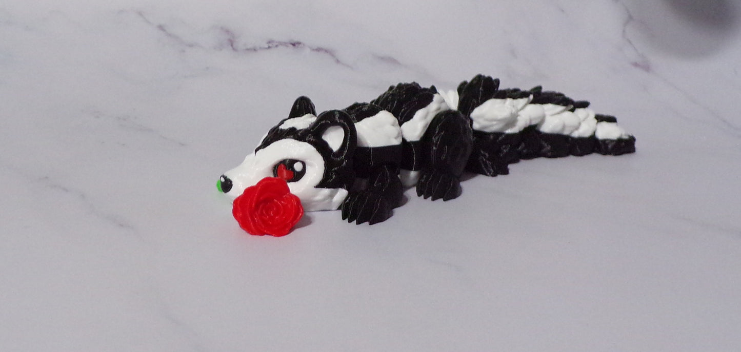 Romantic Skunk 3D Printed Flexi Fidget Articulated Figurine - Wonderland 3D Printing