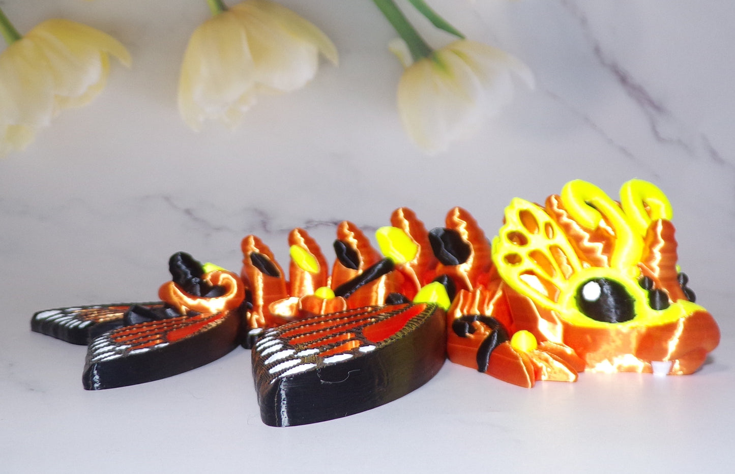 Tiny Butterfly Dragon 3D Printed Articulated Figurine - Wonderland 3D Printing