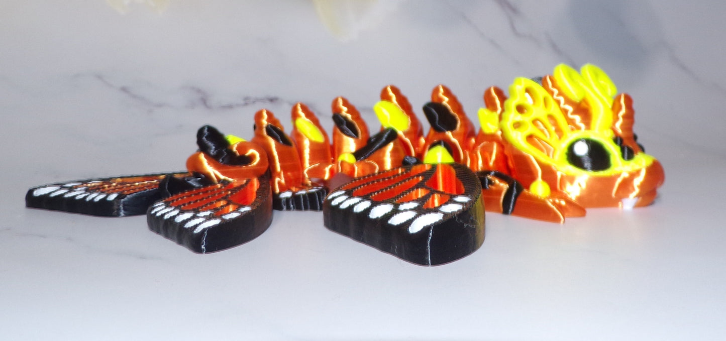 Tiny Butterfly Dragon 3D Printed Articulated Figurine - Wonderland 3D Printing
