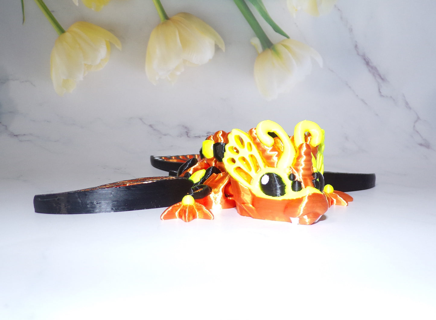 Tiny Butterfly Dragon 3D Printed Articulated Figurine - Wonderland 3D Printing