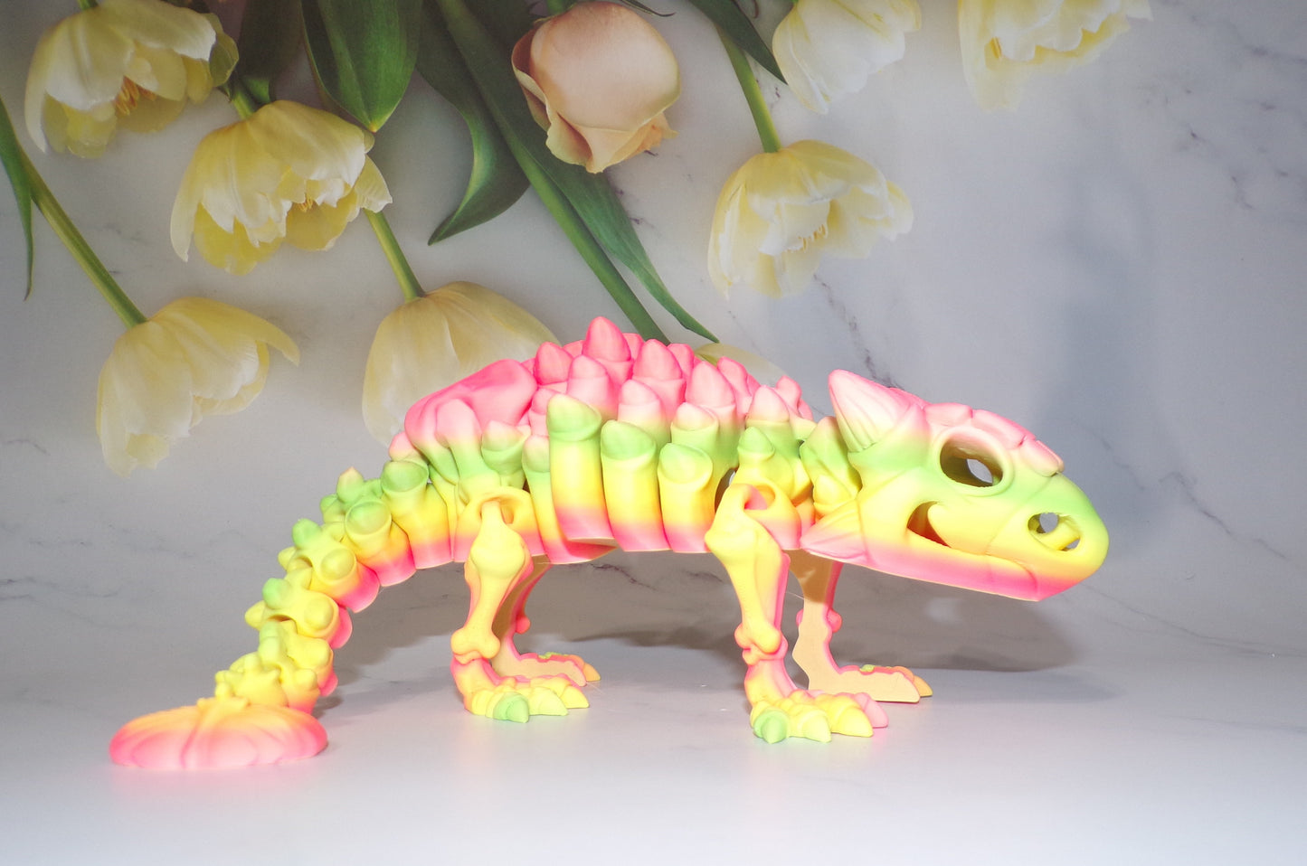 Skeleton Ankylosaurus: 3D Printing Articulated Flexi Fidget - Wonderland 3D Printing