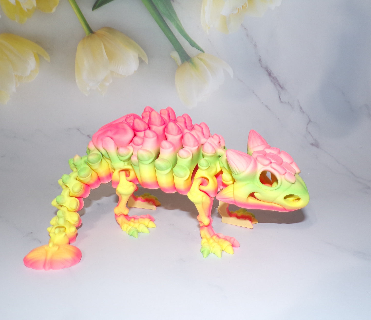 Skeleton Ankylosaurus: 3D Printing Articulated Flexi Fidget - Wonderland 3D Printing