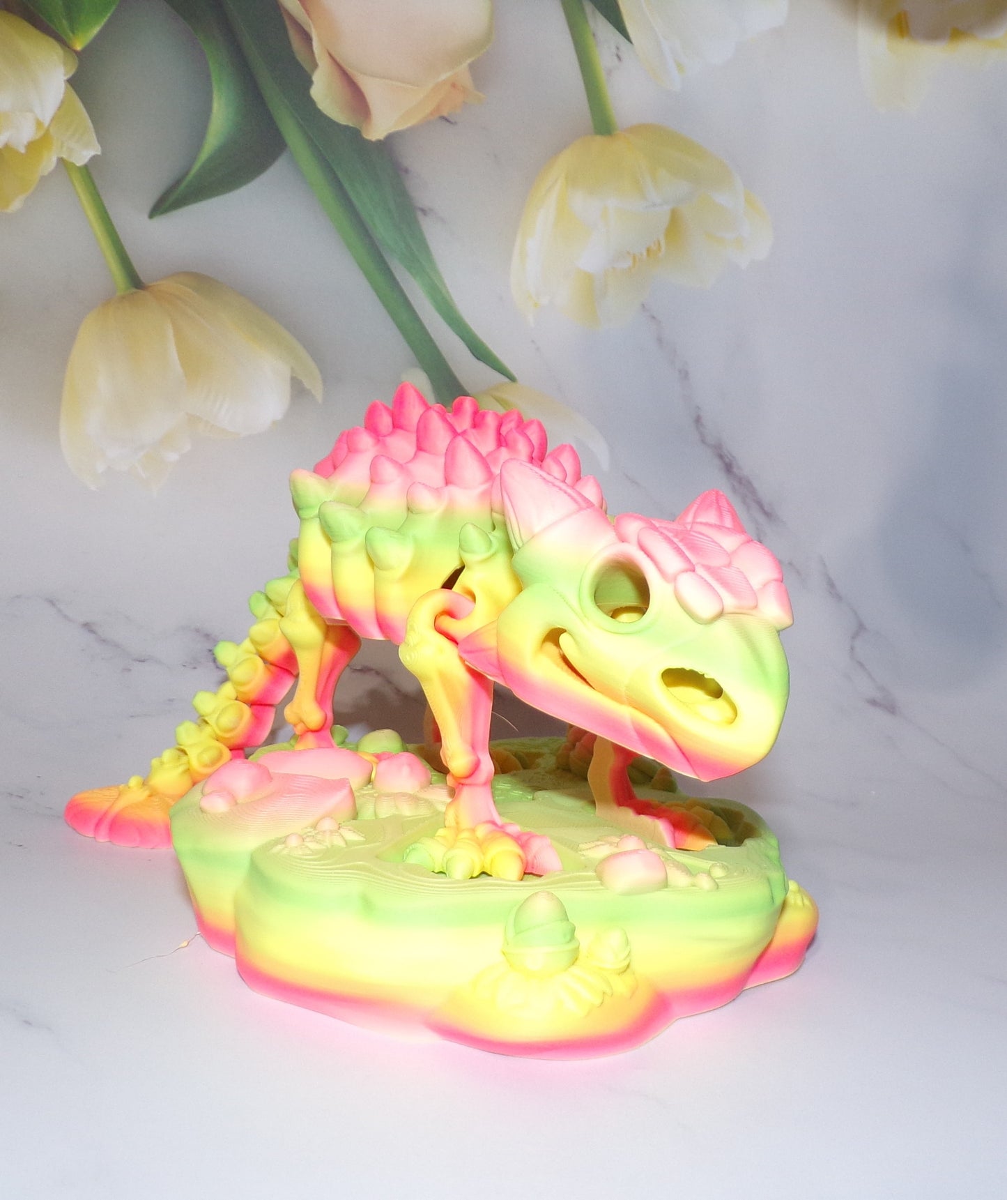 Skeleton Ankylosaurus: 3D Printing Articulated Flexi Fidget - Wonderland 3D Printing