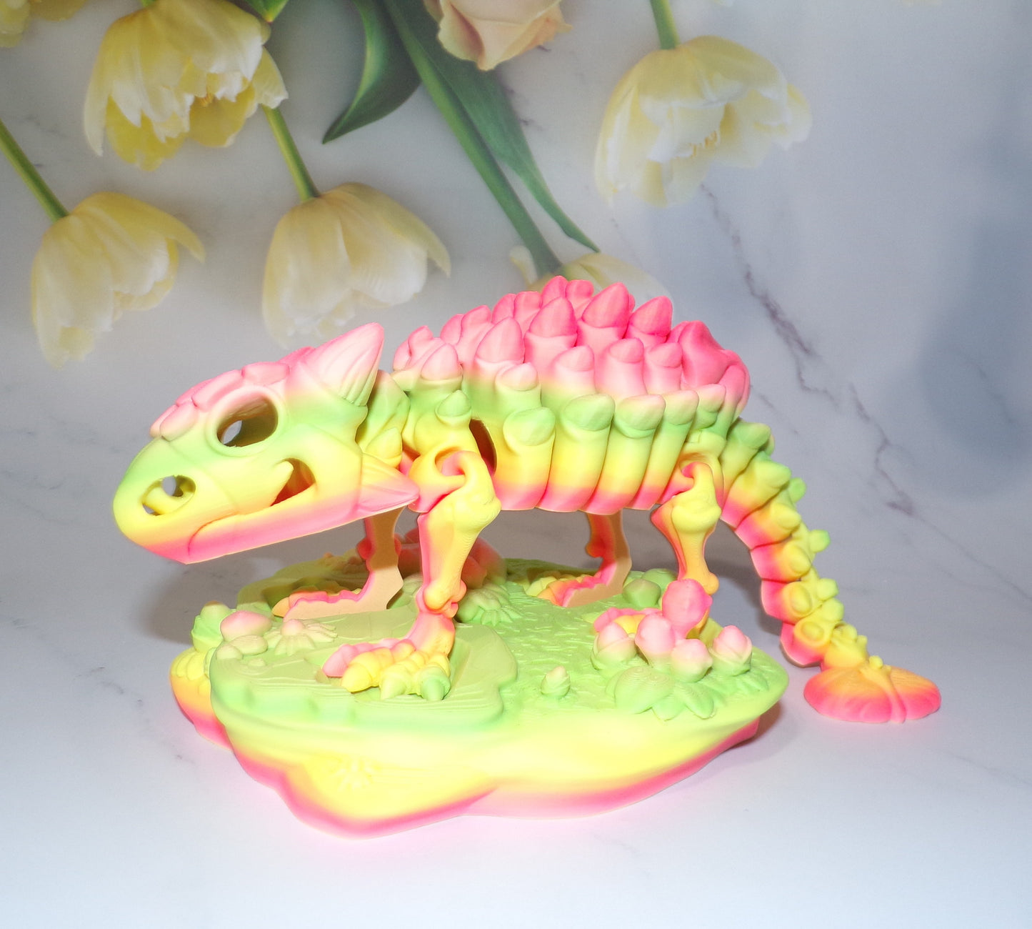 Skeleton Ankylosaurus: 3D Printing Articulated Flexi Fidget - Wonderland 3D Printing
