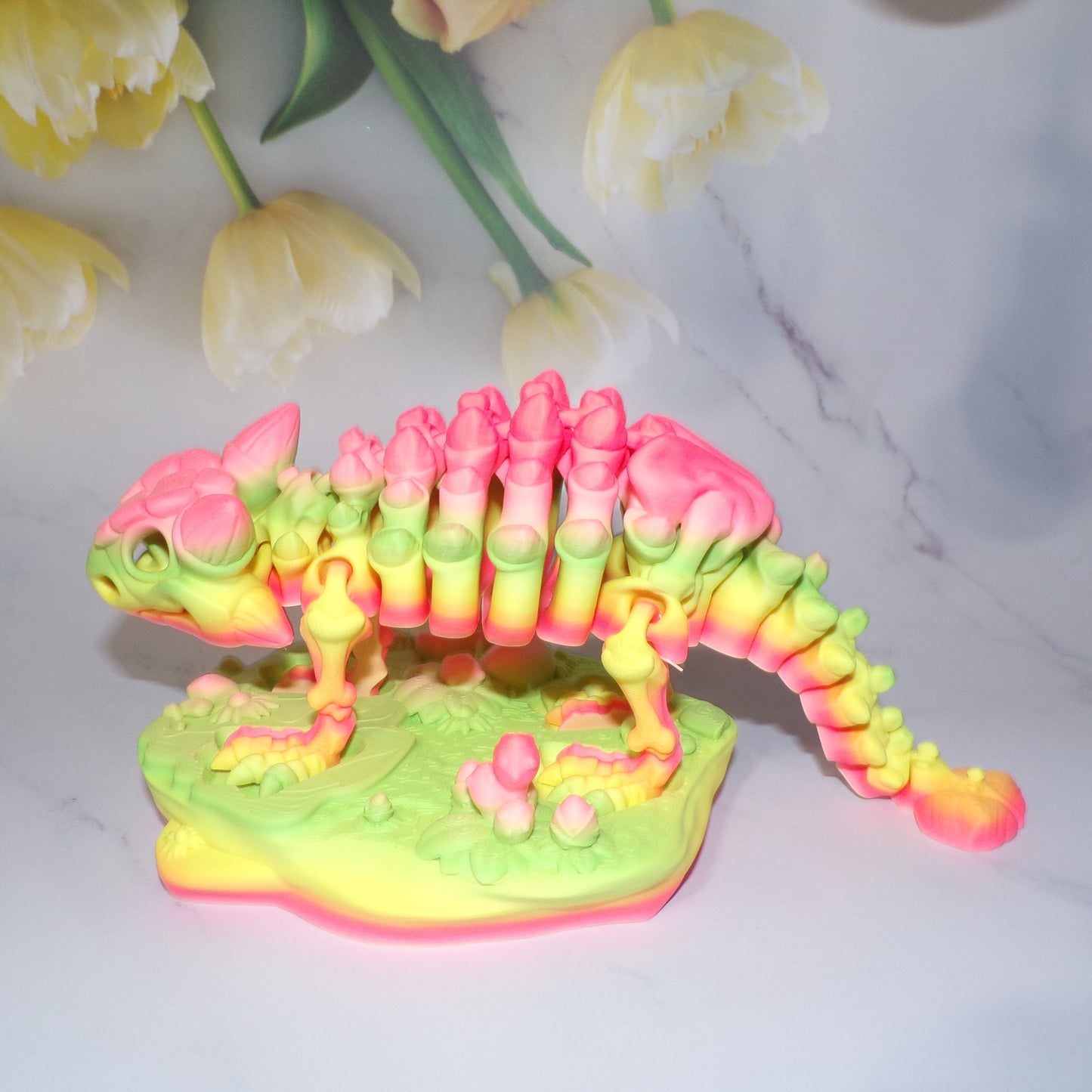 Skeleton Ankylosaurus: 3D Printing Articulated Flexi Fidget - Wonderland 3D Printing