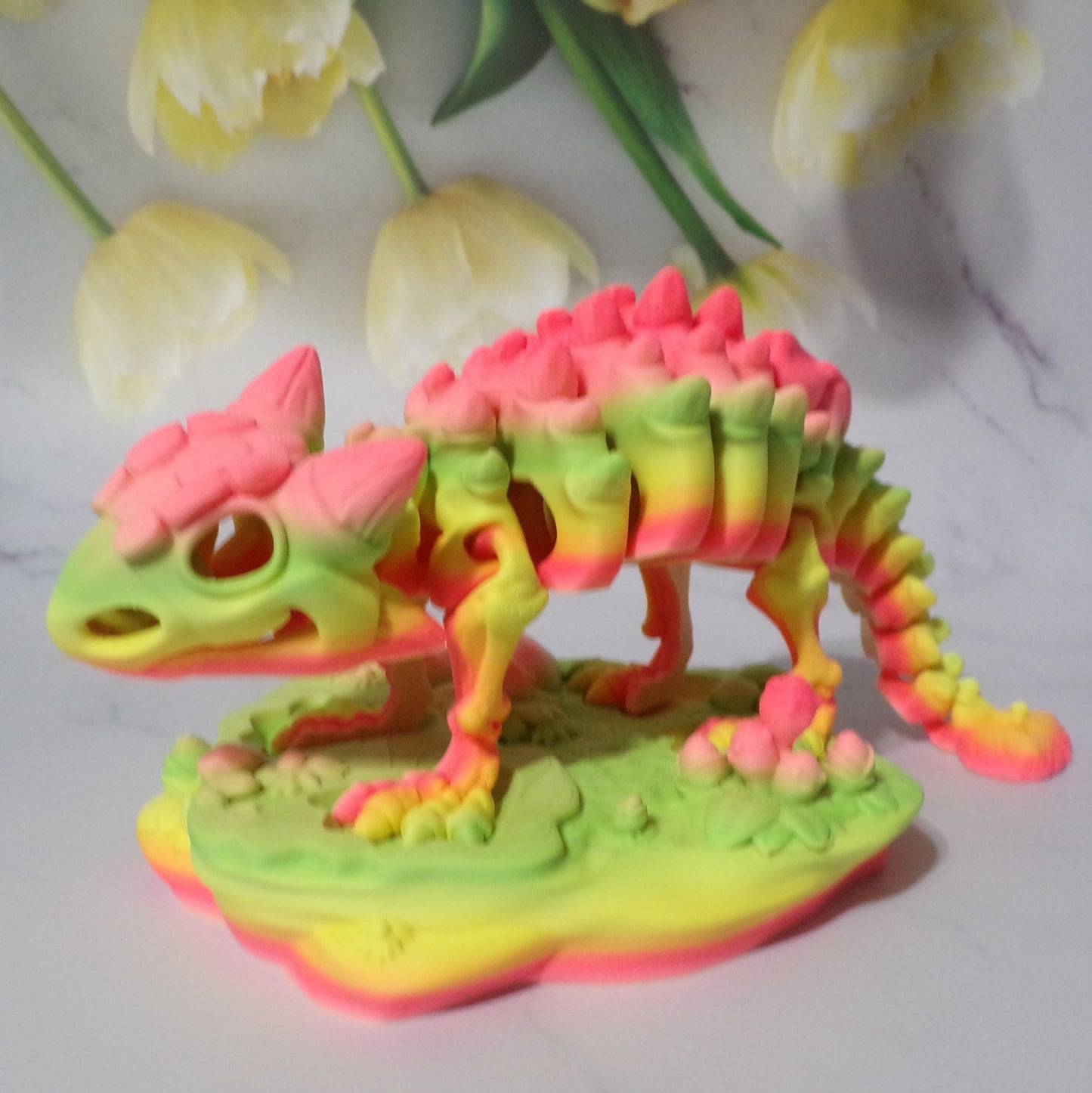 Skeleton Ankylosaurus: 3D Printing Articulated Flexi Fidget - Wonderland 3D Printing