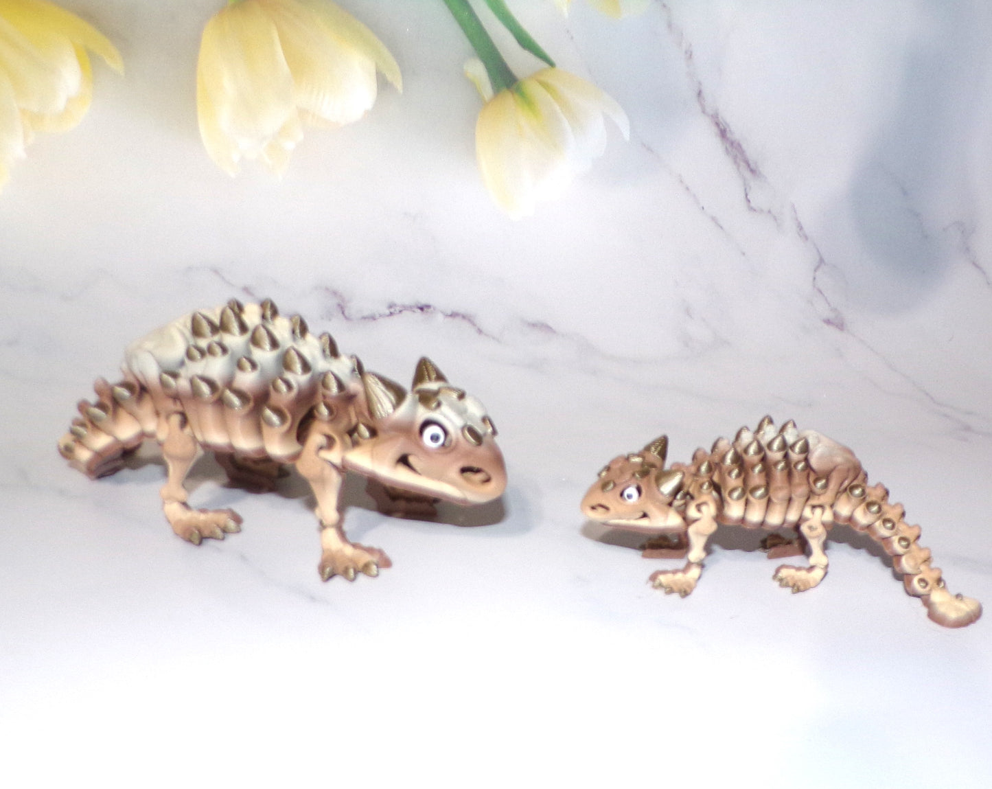 Skeleton Ankylosaurus: 3D Printing Articulated Flexi Fidget - Wonderland 3D Printing