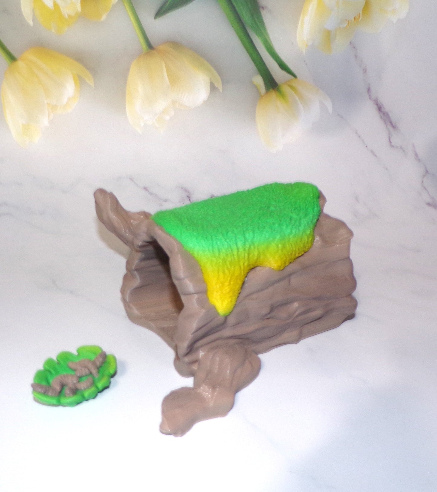Fallen Log, Tree Stump, Bamboo Base for Pufflings 3d Printed Figurine - Wonderland 3D Printing