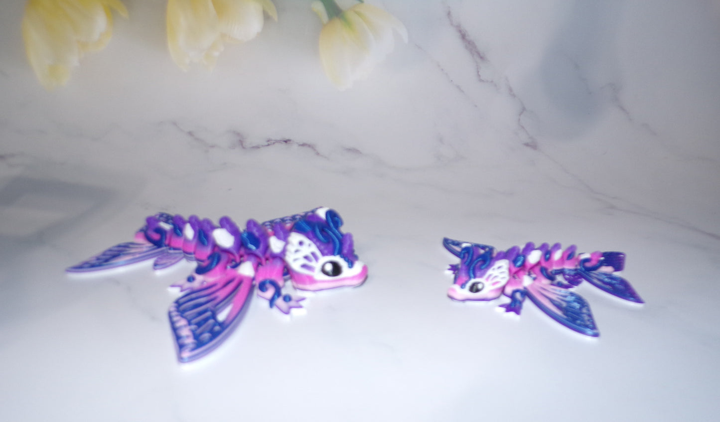 Tiny Butterfly Dragon 3D Printed Articulated Figurine - Wonderland 3D Printing