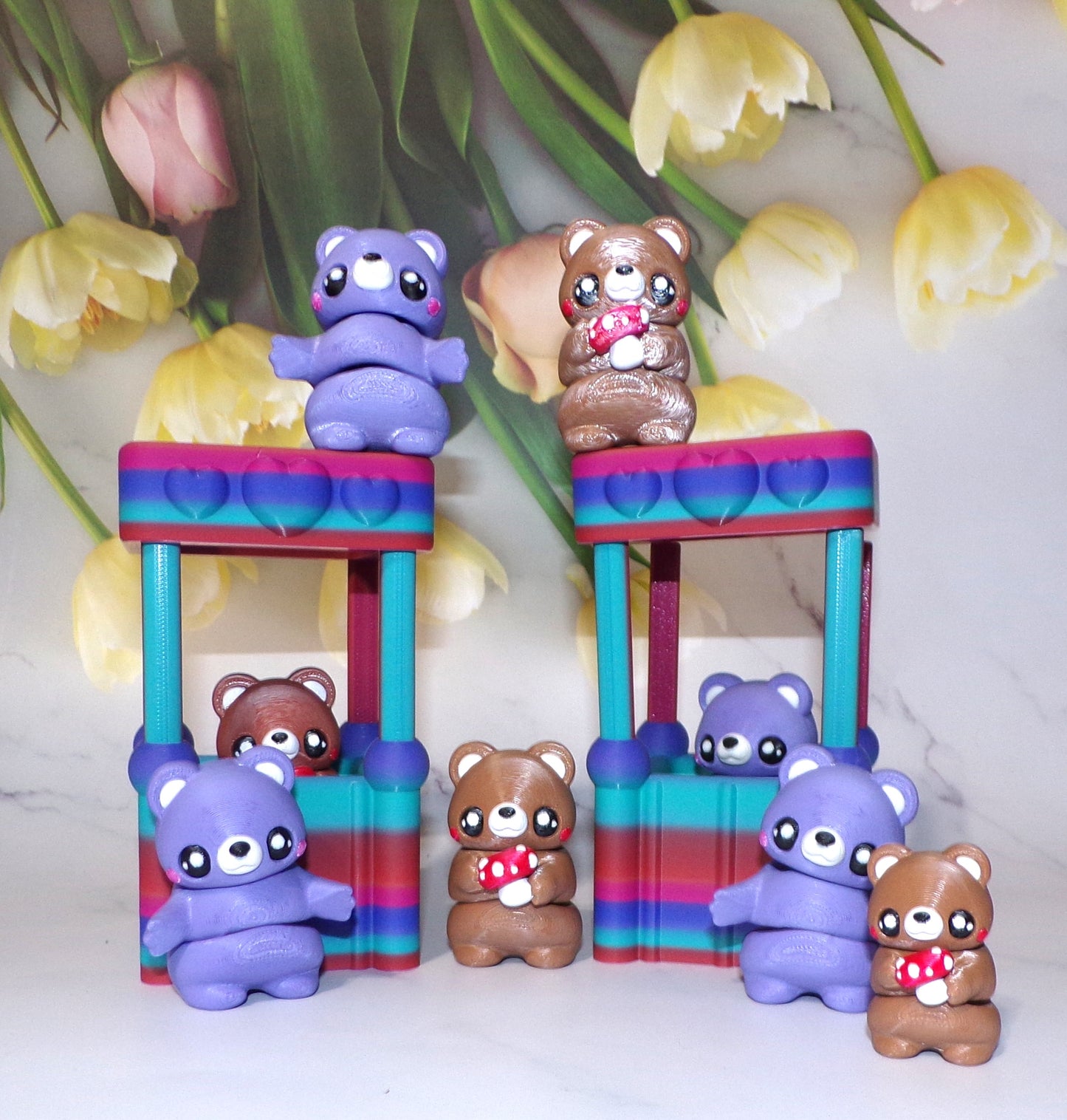 Teddy Bear Flexi with Photo Booth Options 3d Printed Articulated Figurine - Wonderland 3D Printing