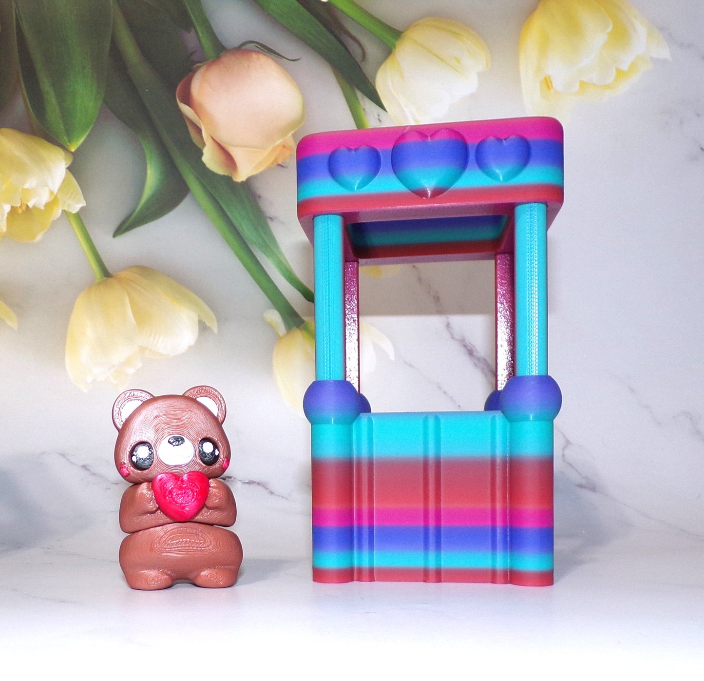 Teddy Bear Flexi with Photo Booth Options 3d Printed Articulated Figurine - Wonderland 3D Printing