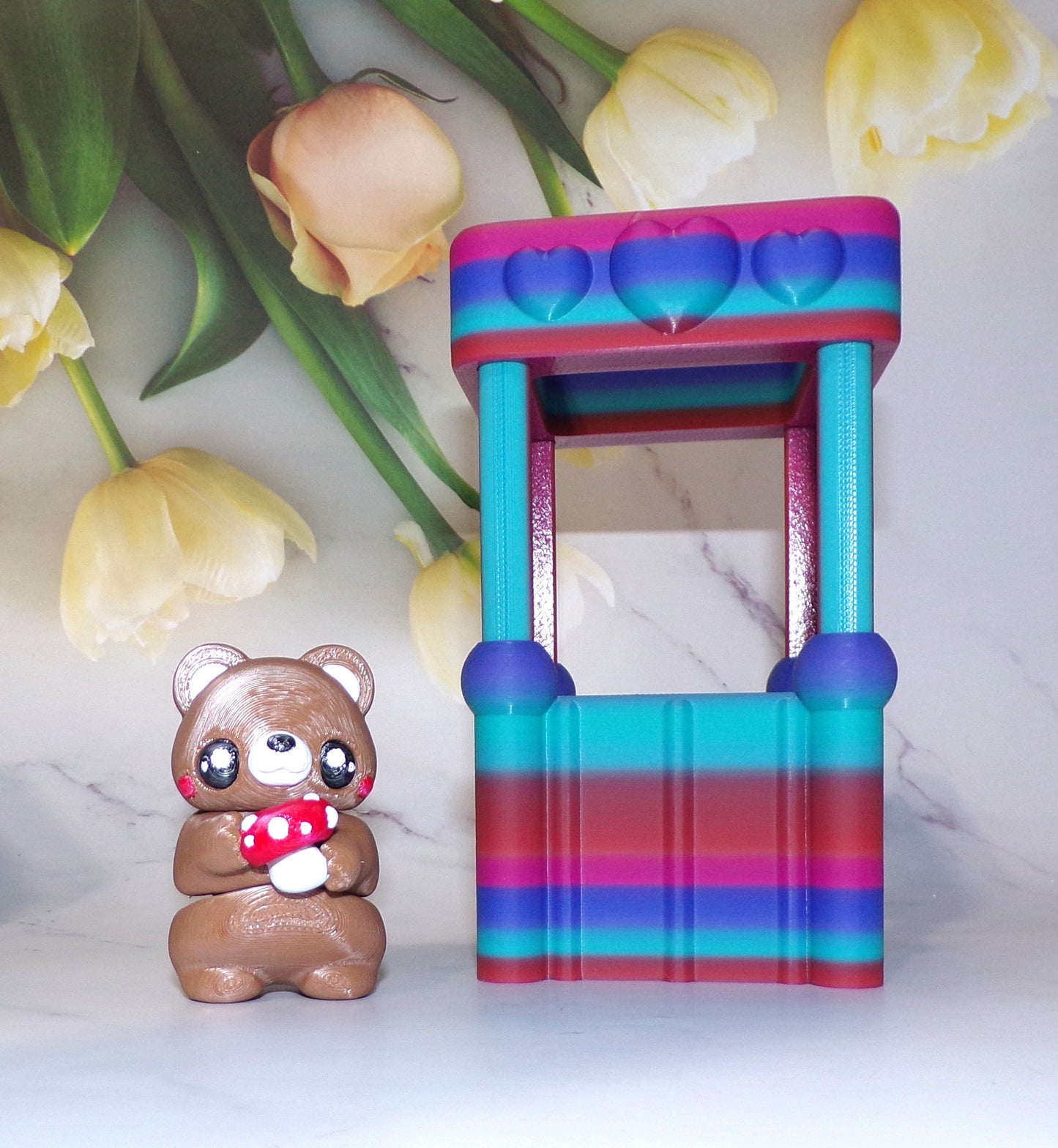 Teddy Bear Flexi with Photo Booth Options 3d Printed Articulated Figurine - Wonderland 3D Printing