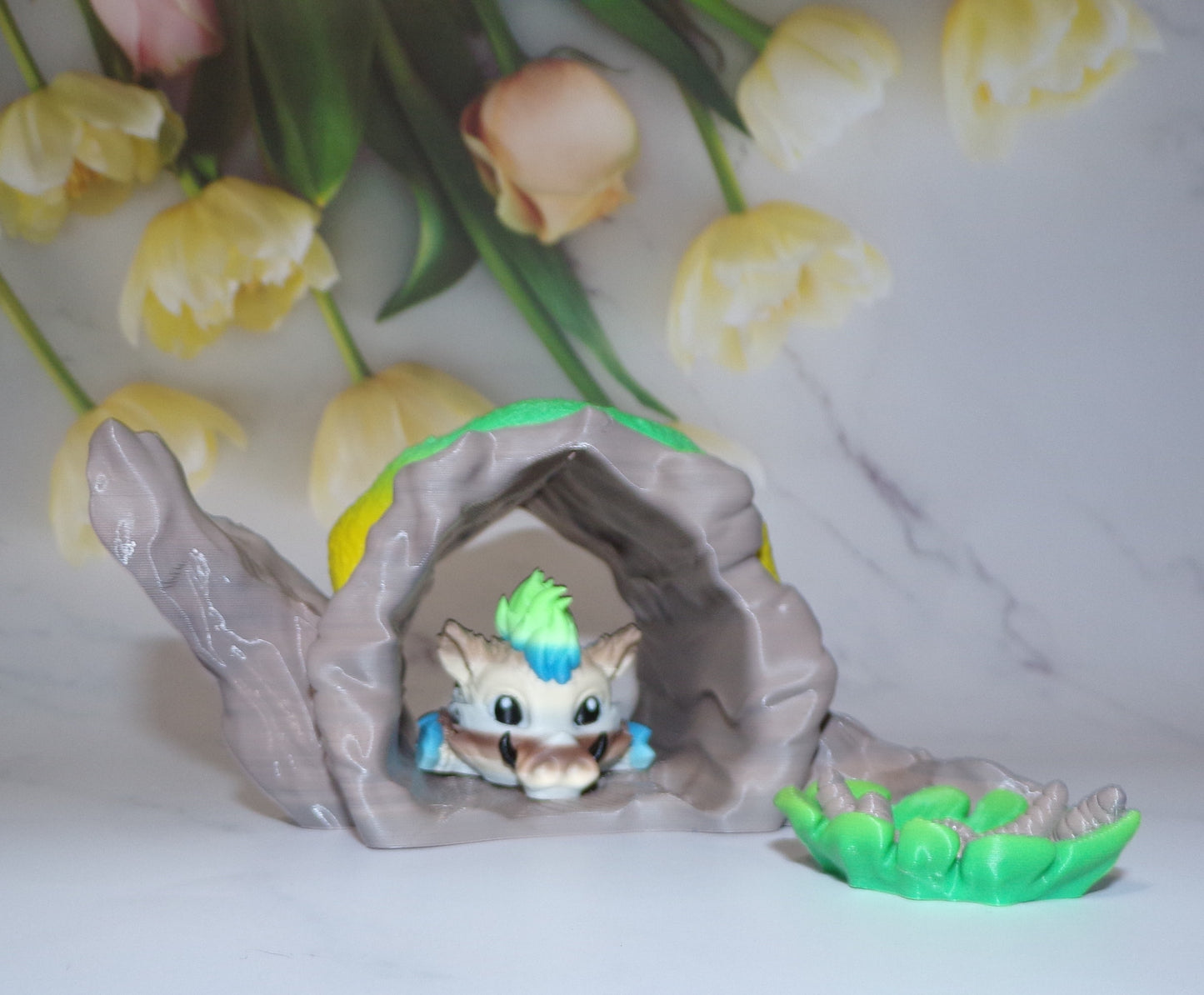 Fallen Log, Tree Stump, Bamboo Base for Pufflings 3d Printed Figurine - Wonderland 3D Printing