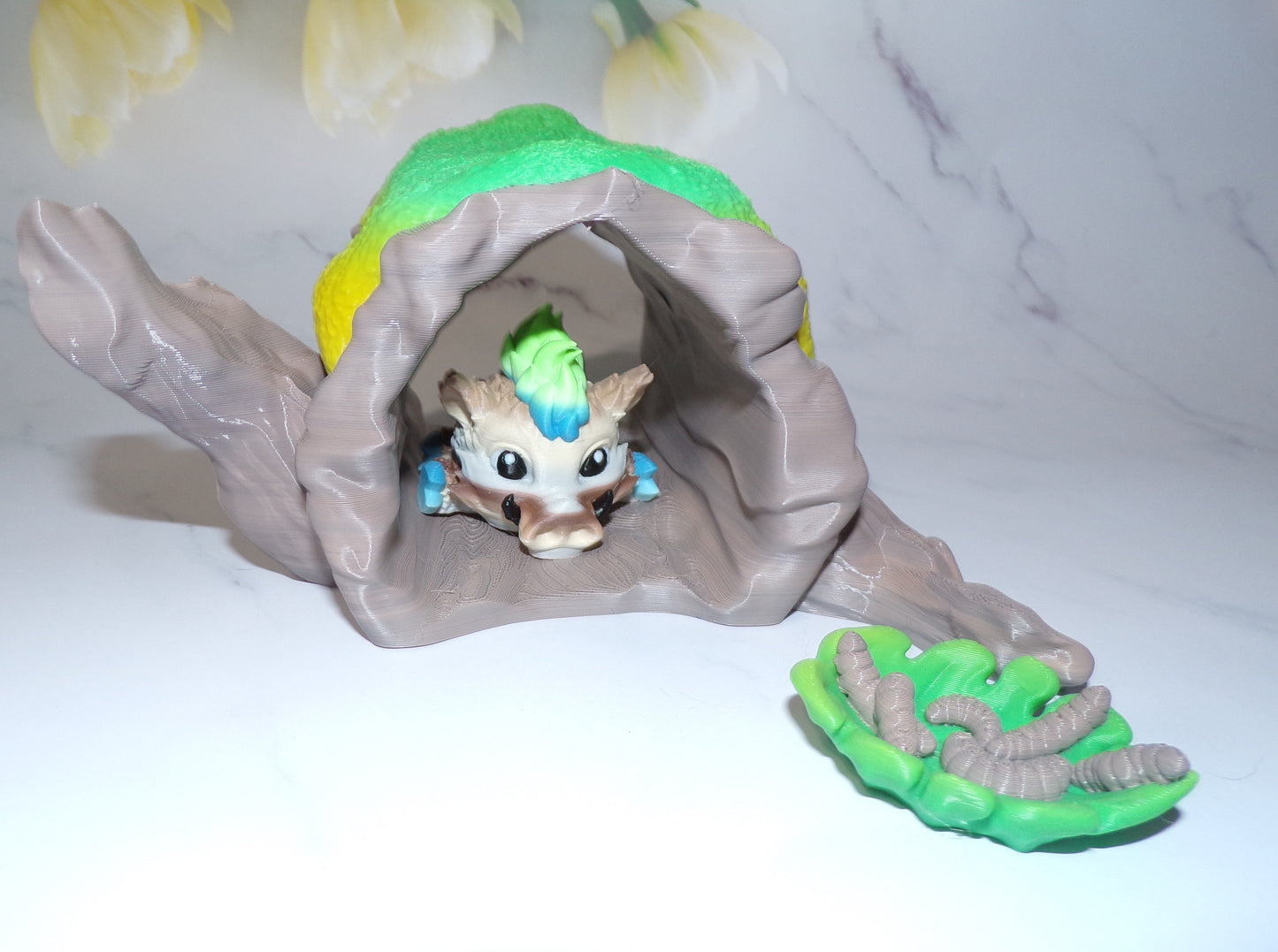 Fallen Log, Tree Stump, Bamboo Base for Pufflings 3d Printed Figurine - Wonderland 3D Printing
