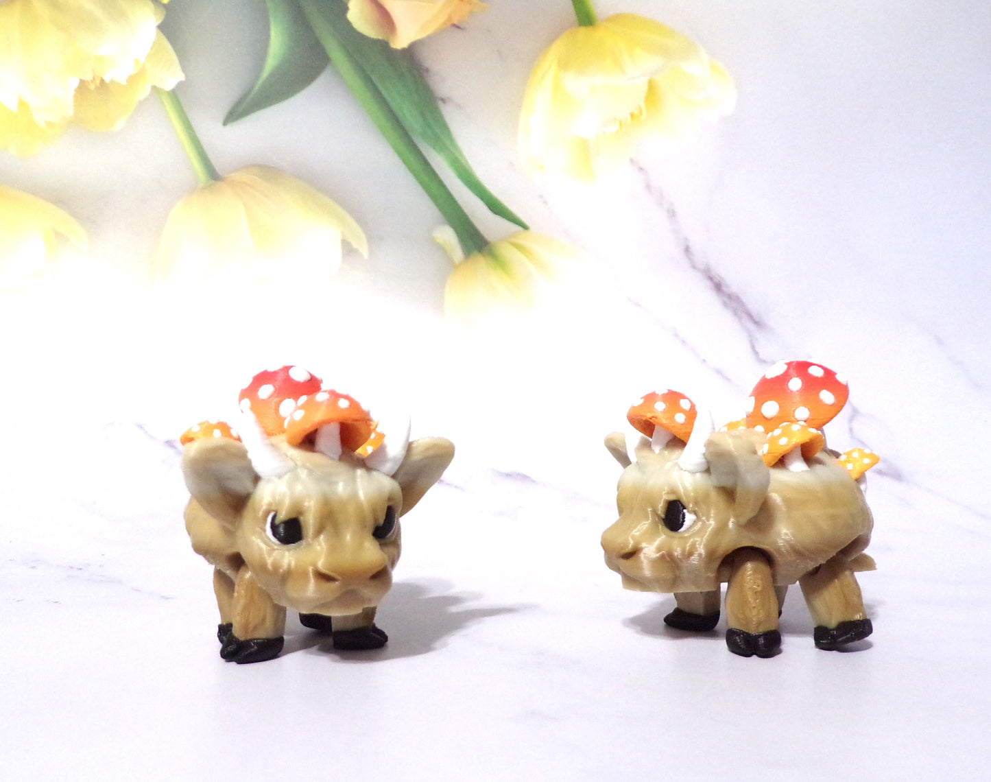 Egg and Ham Piggy, Piggy, Highland Cow, Holstein Cow or Bull Puff Articulated 3d Printed Figurine