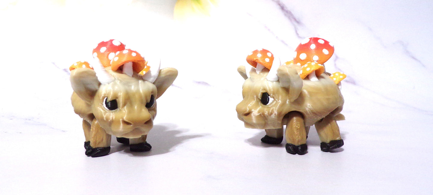 Egg and Ham Piggy, Piggy, Highland Cow, Holstein Cow or Bull Puff Articulated 3d Printed Figurine