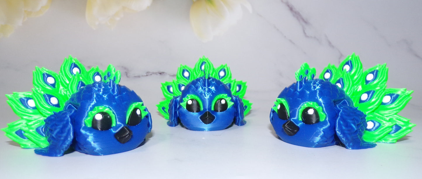 Penguins, Owl, Flamingo, Peacock or Butterfly Puff Articulated 3d Printed Figurine - Wonderland 3D Printing