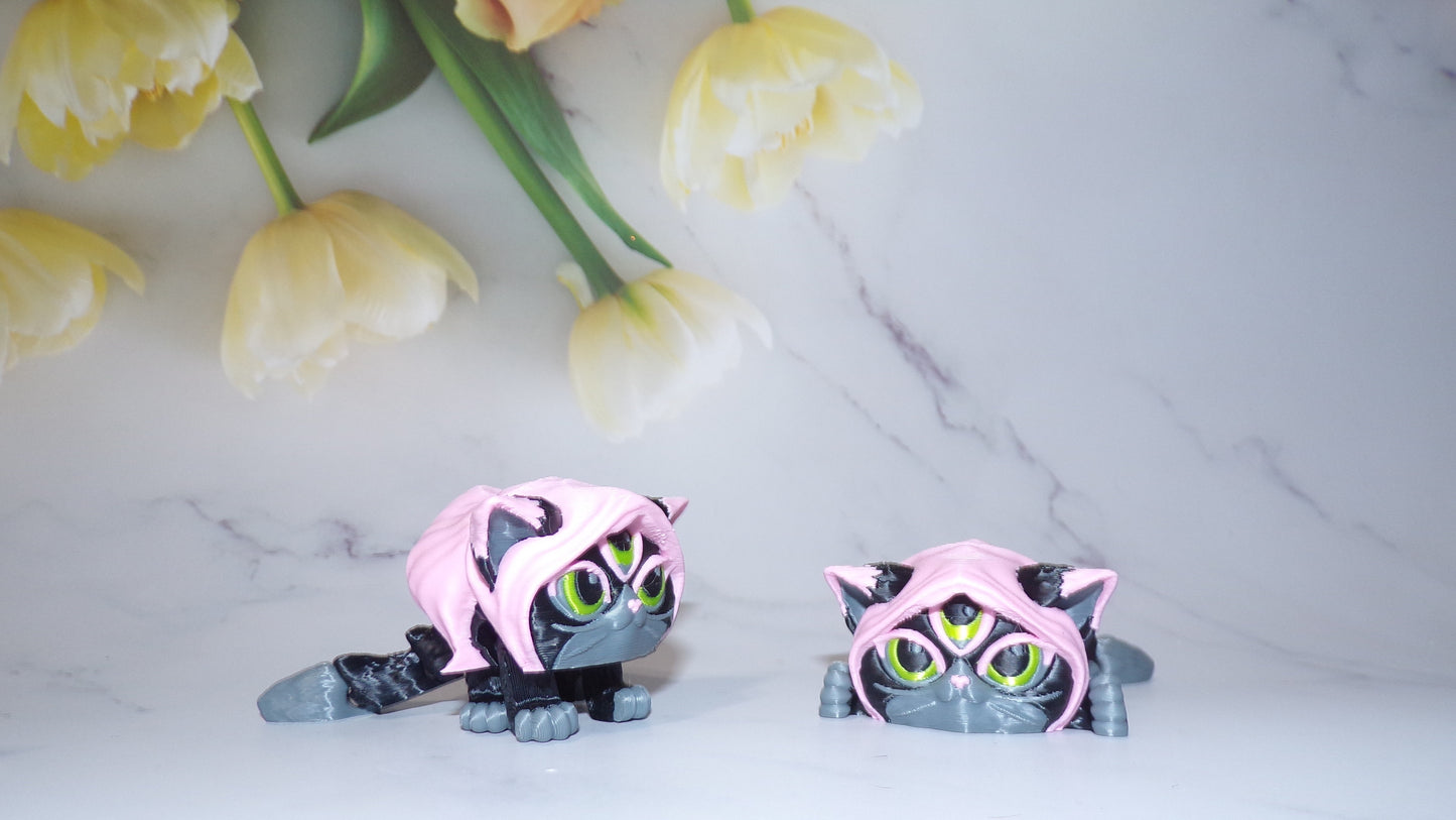 Catfish, Cat, Dog, or Mystic Cat Puff Articulated 3d Printed Figurine - Wonderland 3D Printing