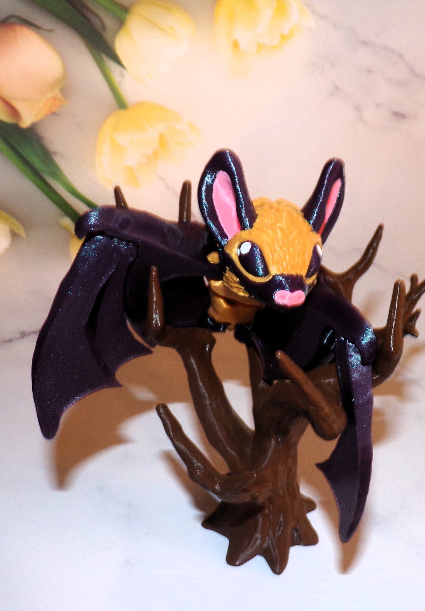 Tiny Bat, 3D Printed Articulated Tiny Bat - Wonderland 3D Printing