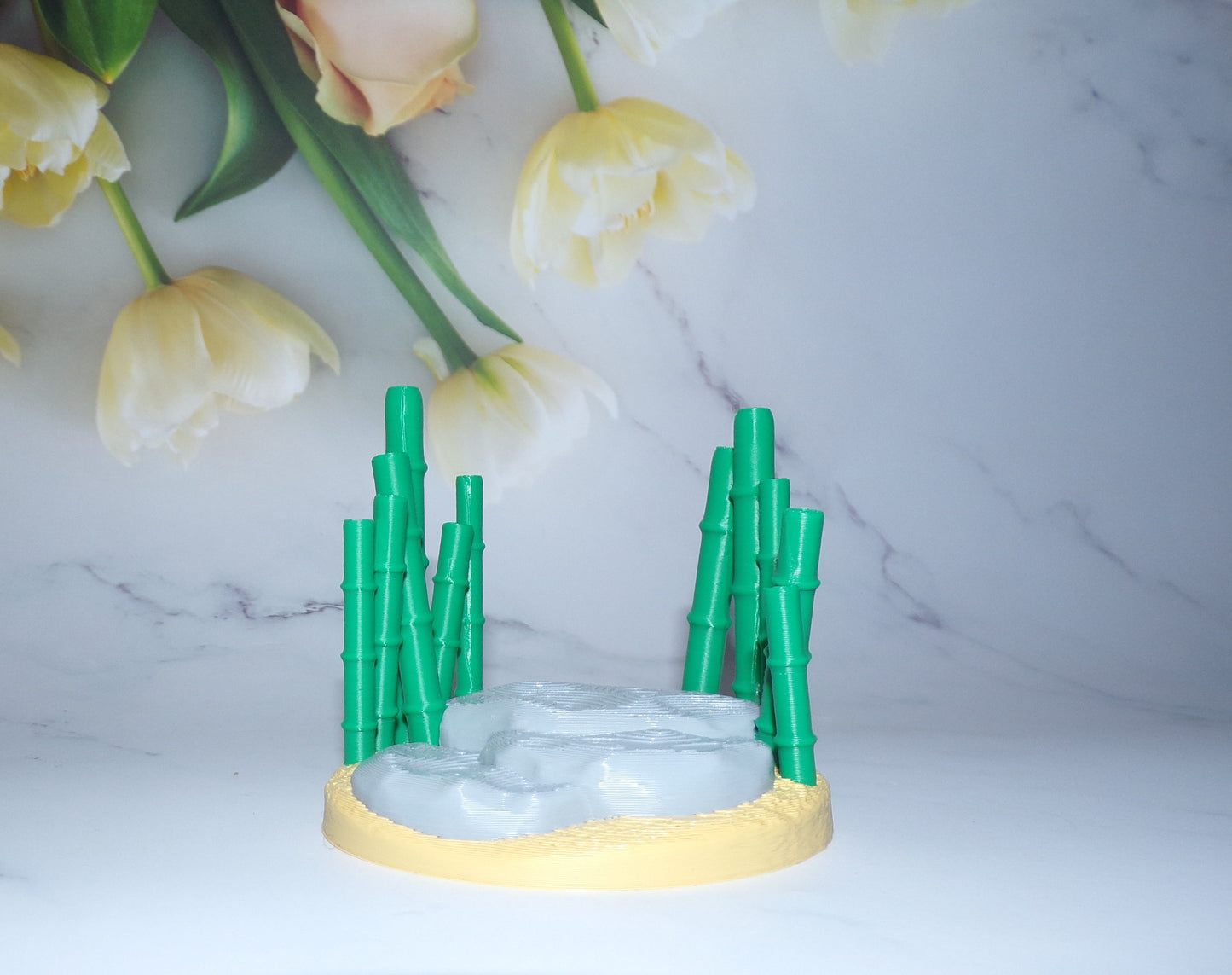 Fallen Log, Tree Stump, Bamboo Base for Pufflings 3d Printed Figurine - Wonderland 3D Printing