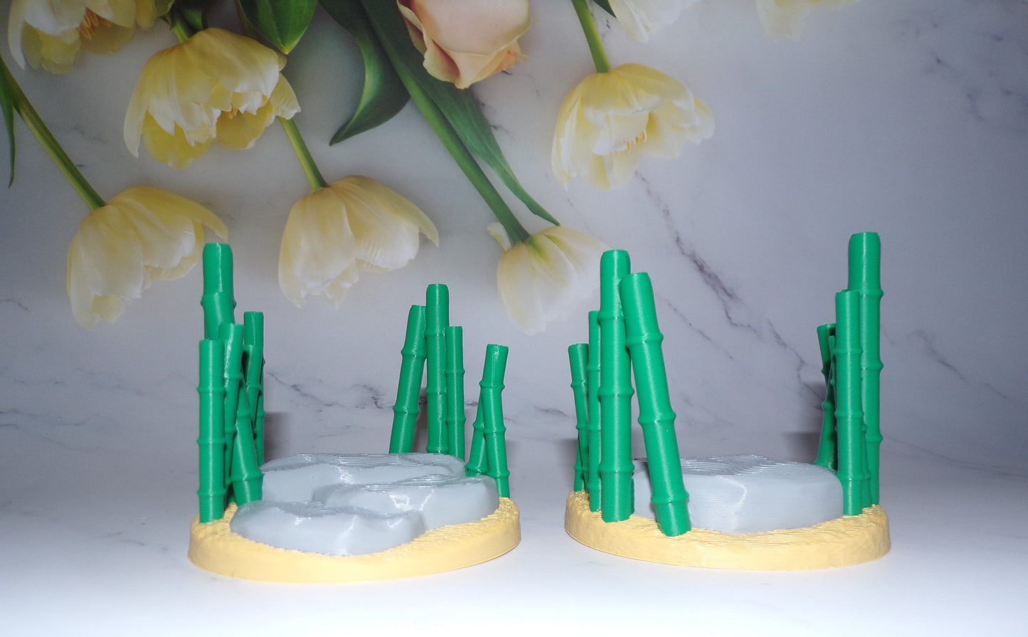 Fallen Log, Tree Stump, Bamboo Base for Pufflings 3d Printed Figurine - Wonderland 3D Printing