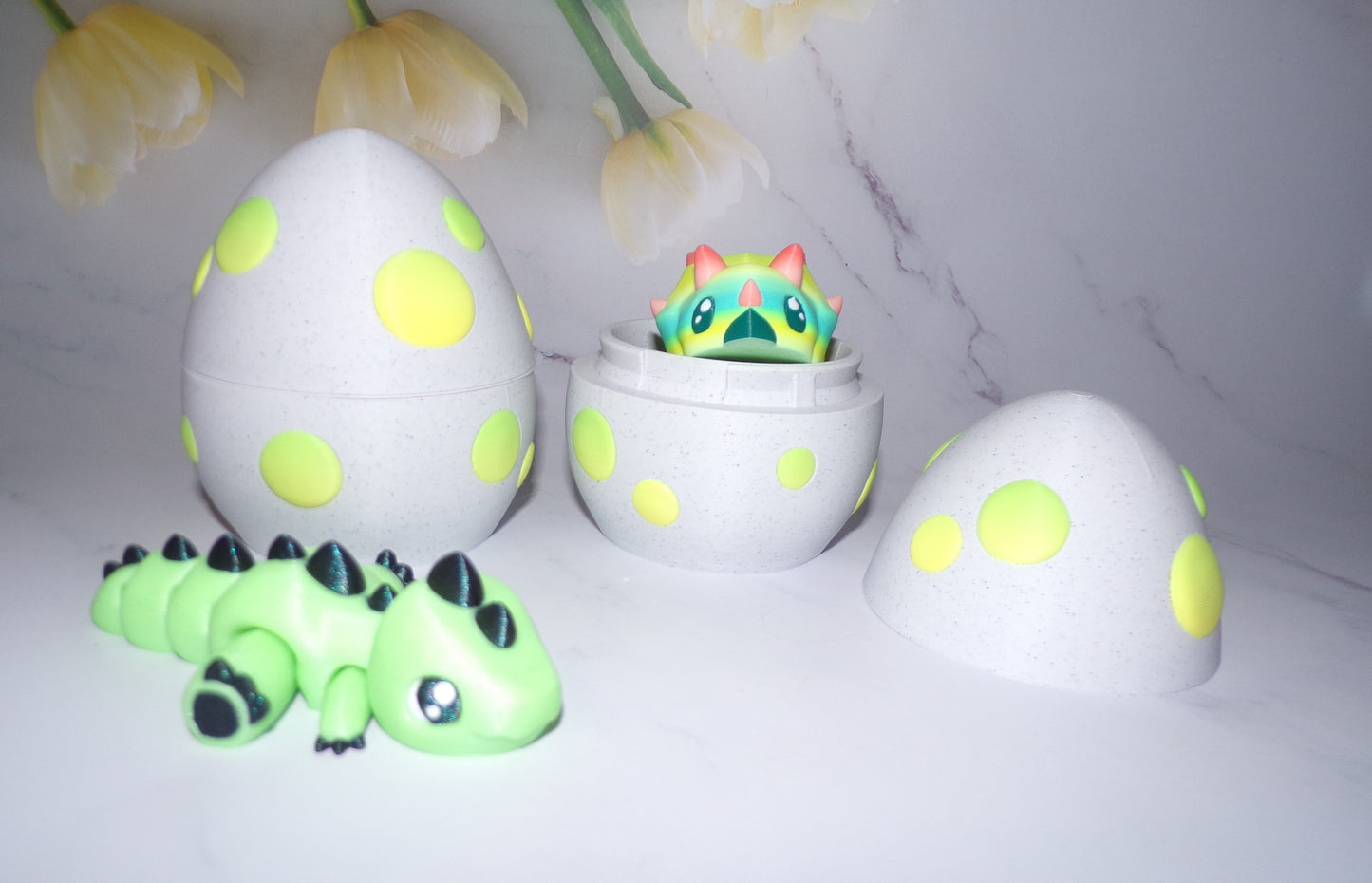 Dino Mystery Egg Flexi Articulated 3d Printed Fidget. Great Gift Idea - Wonderland 3D Printing