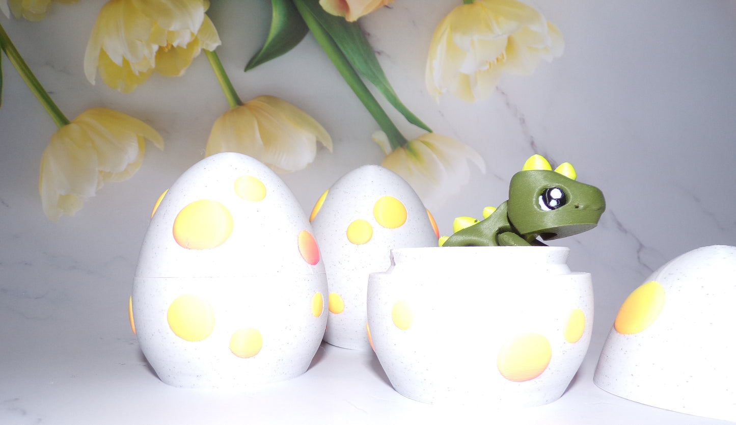 Dino Mystery Egg Flexi Articulated 3d Printed Fidget. Great Gift Idea - Wonderland 3D Printing