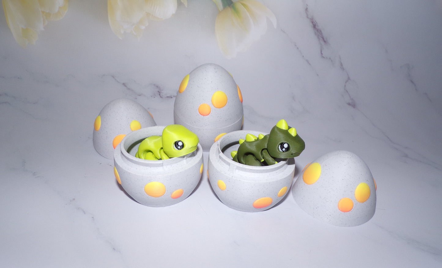 Dino Mystery Egg Flexi Articulated 3d Printed Fidget. Great Gift Idea - Wonderland 3D Printing