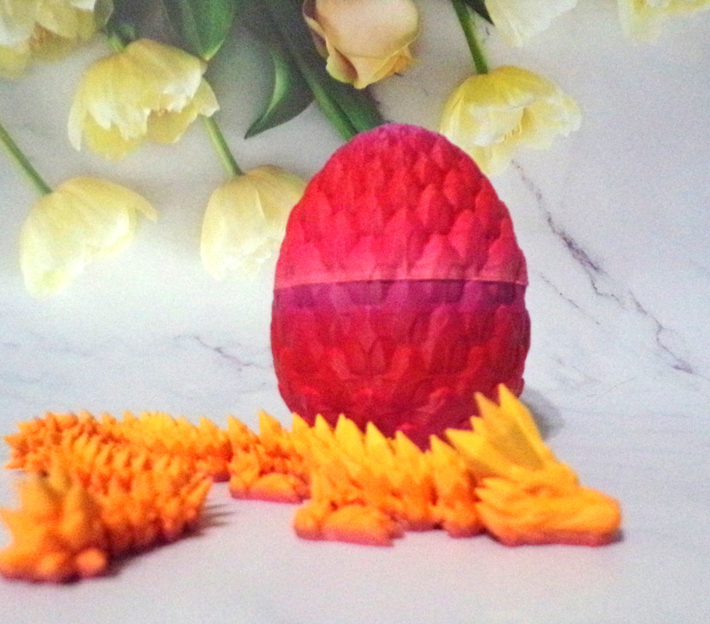 3D Printed Crystal Dragon, Dragon Egg, Articulated Dragon Figurine, Toddler Room Decor, Dragon Toy Handmade Flexi Toys, Bookshelf Decor - Wonderland 3D Printing