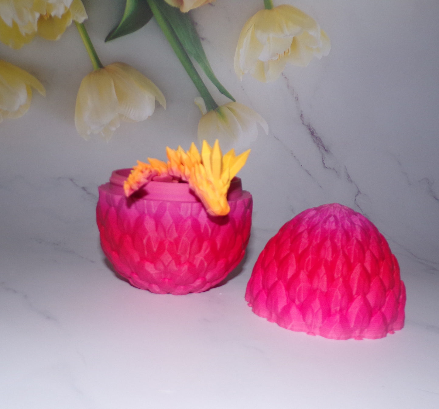 3D Printed Crystal Dragon, Dragon Egg, Articulated Dragon Figurine, Toddler Room Decor, Dragon Toy Handmade Flexi Toys, Bookshelf Decor - Wonderland 3D Printing