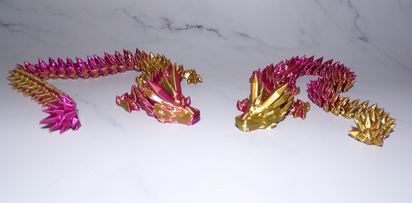 3D Printed Crystal Dragon, Dragon Egg, Articulated Dragon Figurine, Toddler Room Decor, Dragon Toy Handmade Flexi Toys, Bookshelf Decor - Wonderland 3D Printing