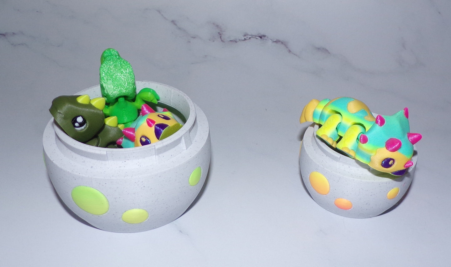 Dino Mystery Egg Flexi Articulated 3d Printed Fidget. Great Gift Idea - Wonderland 3D Printing
