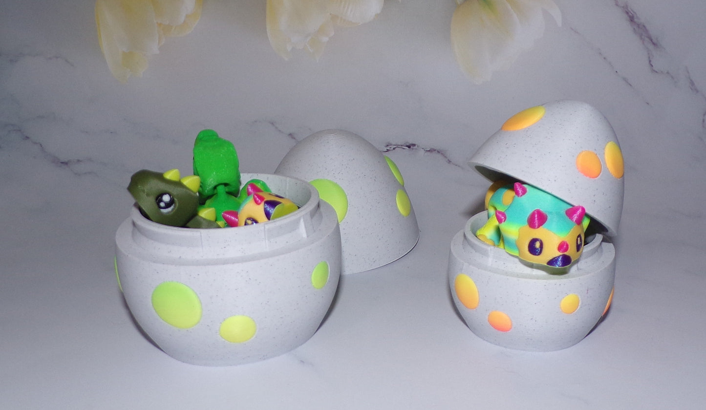 Dino Mystery Egg Flexi Articulated 3d Printed Fidget. Great Gift Idea - Wonderland 3D Printing