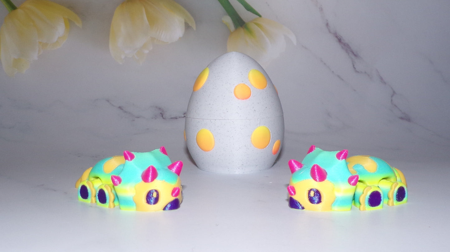 Dino Mystery Egg Flexi Articulated 3d Printed Fidget. Great Gift Idea - Wonderland 3D Printing